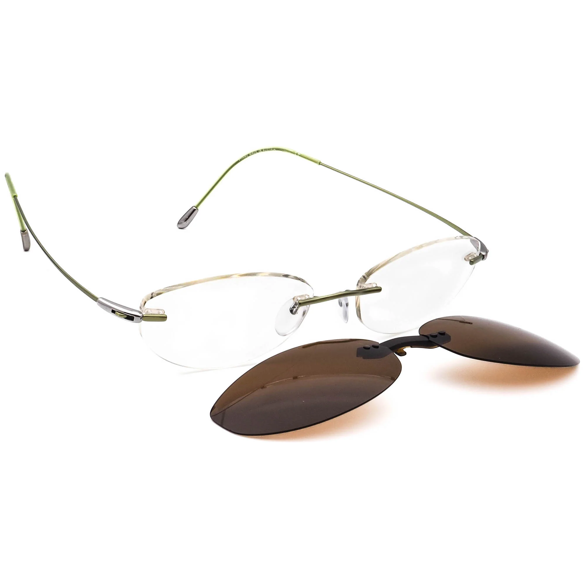 Silhouette 7554 40 6058 Titan with Sunglasses Clip- On 52□19 145